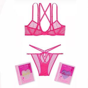 Victoria's Secret Pink Fishnet Lingerie Set